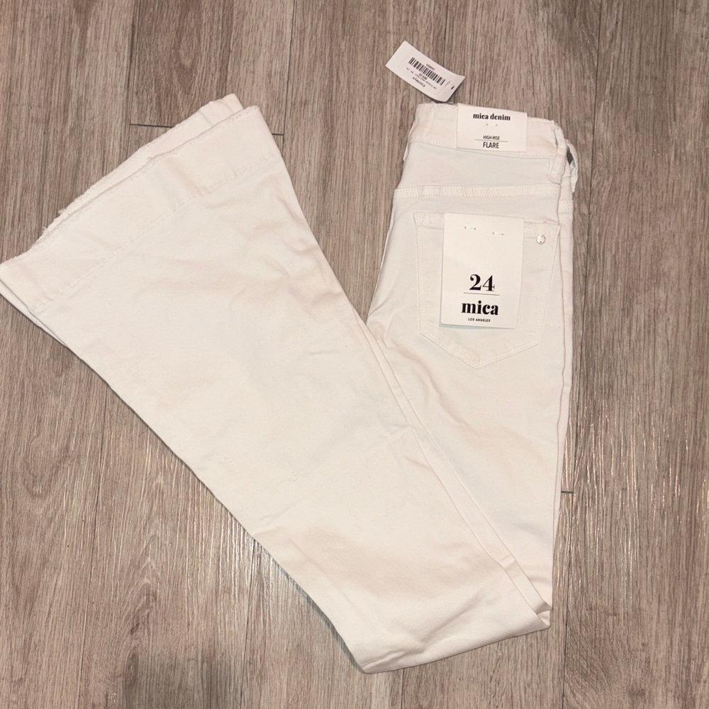 Mica Women's Classic White Wide Leg Jeans